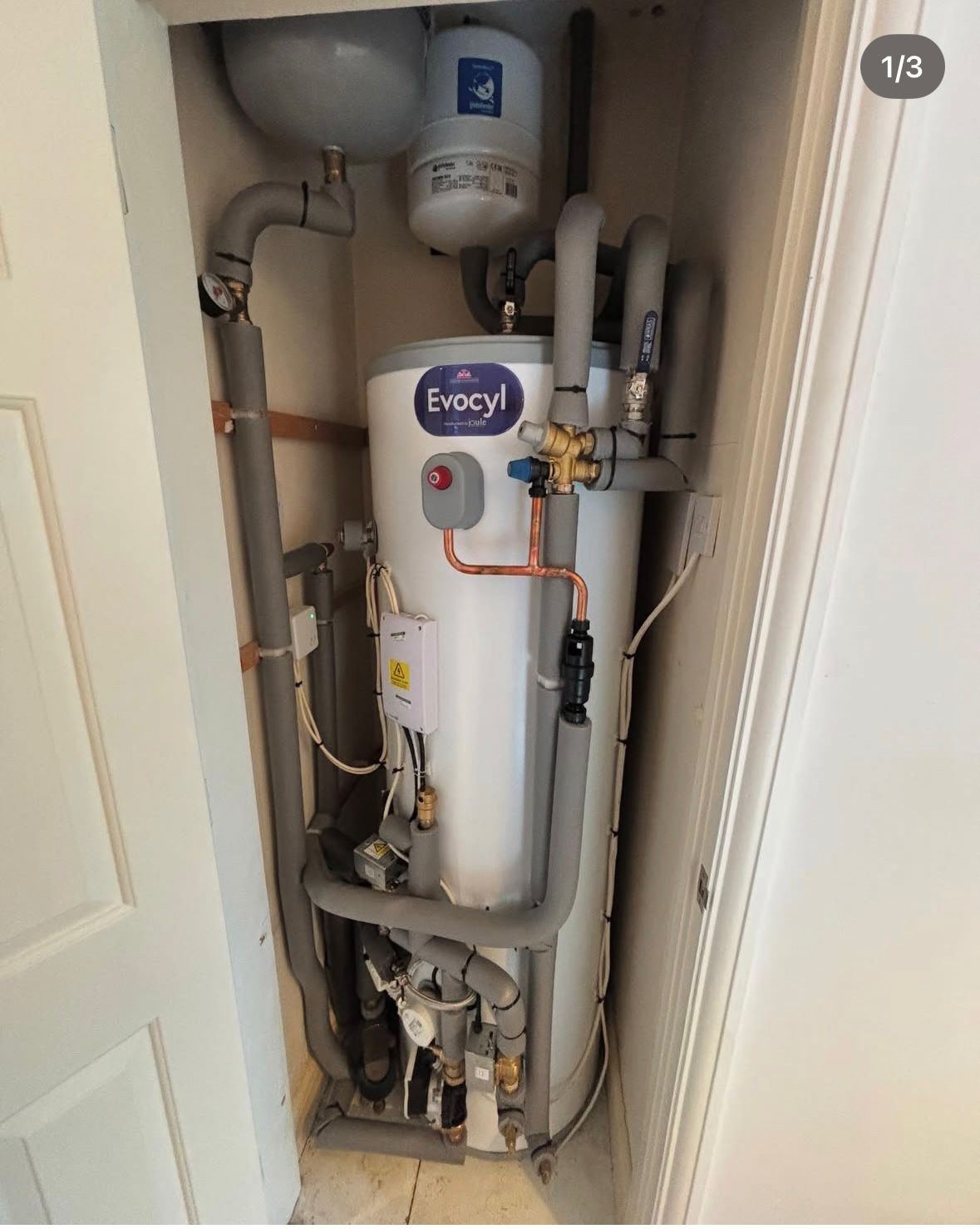 Hot water cylinder installation by FJA Plumbing and Heating